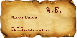 Miron Balda névjegykártya